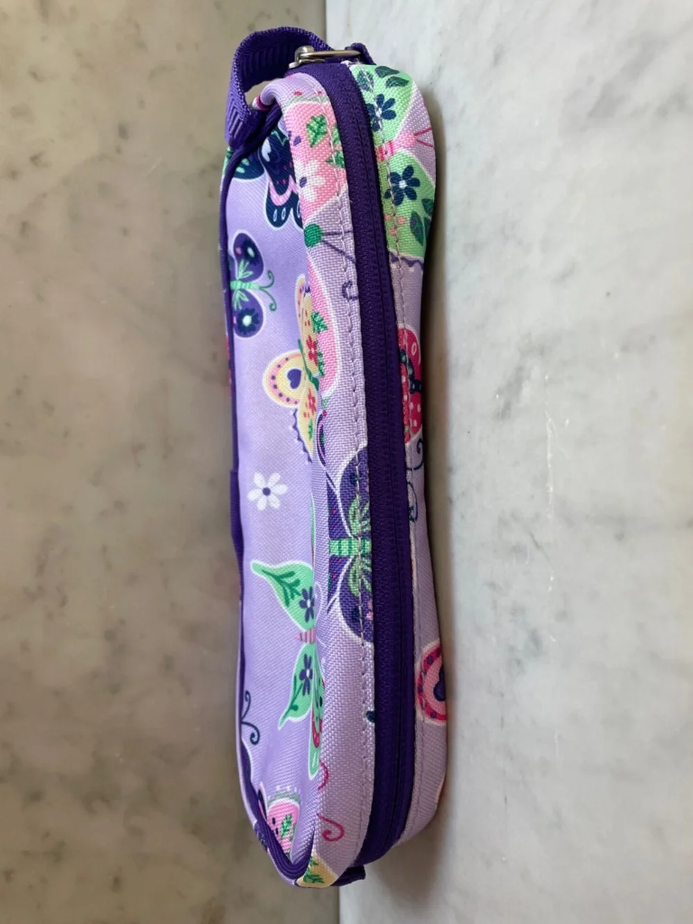 POTTERY BARN KIDS Mackenzie Lavender Butterfly Pencil Case Pouch Purple Trim